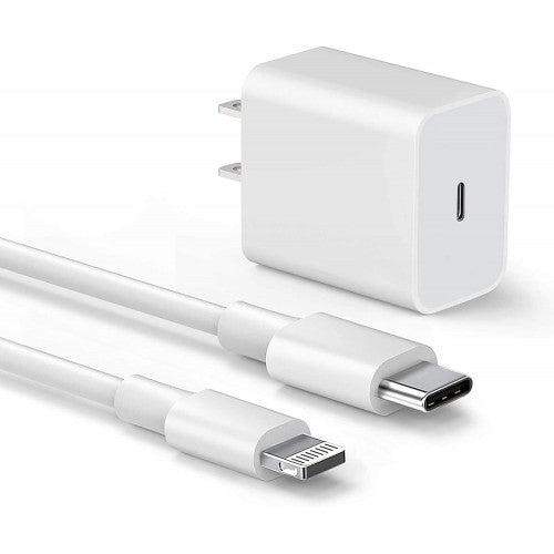 PD 20W USB-C / Type-C AC Wall Charger with Type-C to Lightning Cable (New)